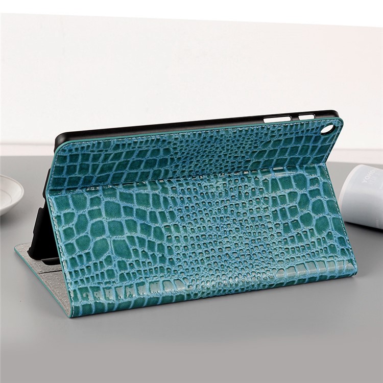 Crocodile Skin Wallet Stand Leather Tablet Case for Samsung Galaxy Tab A 10.1 (2019) T510/T515 - Blue-9