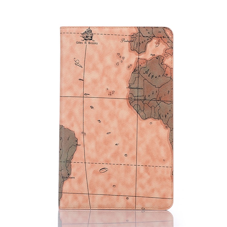 Map Pattern Printing Wallet Stand Leather Tablet Case for Samsung Galaxy Tab A 10.1 (2019) T510/T515 - Beige-1