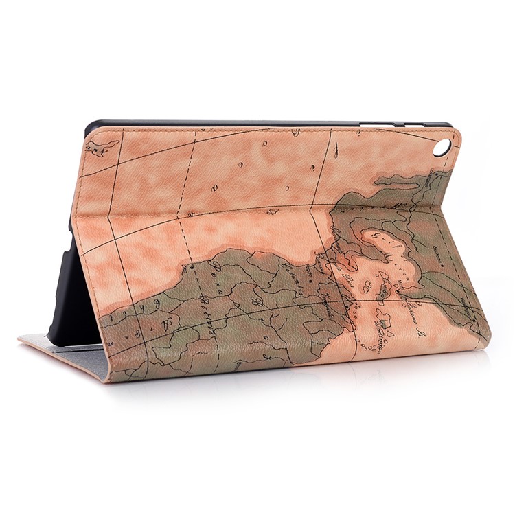 Map Pattern Printing Wallet Stand Leather Tablet Case for Samsung Galaxy Tab A 10.1 (2019) T510/T515 - Beige-5