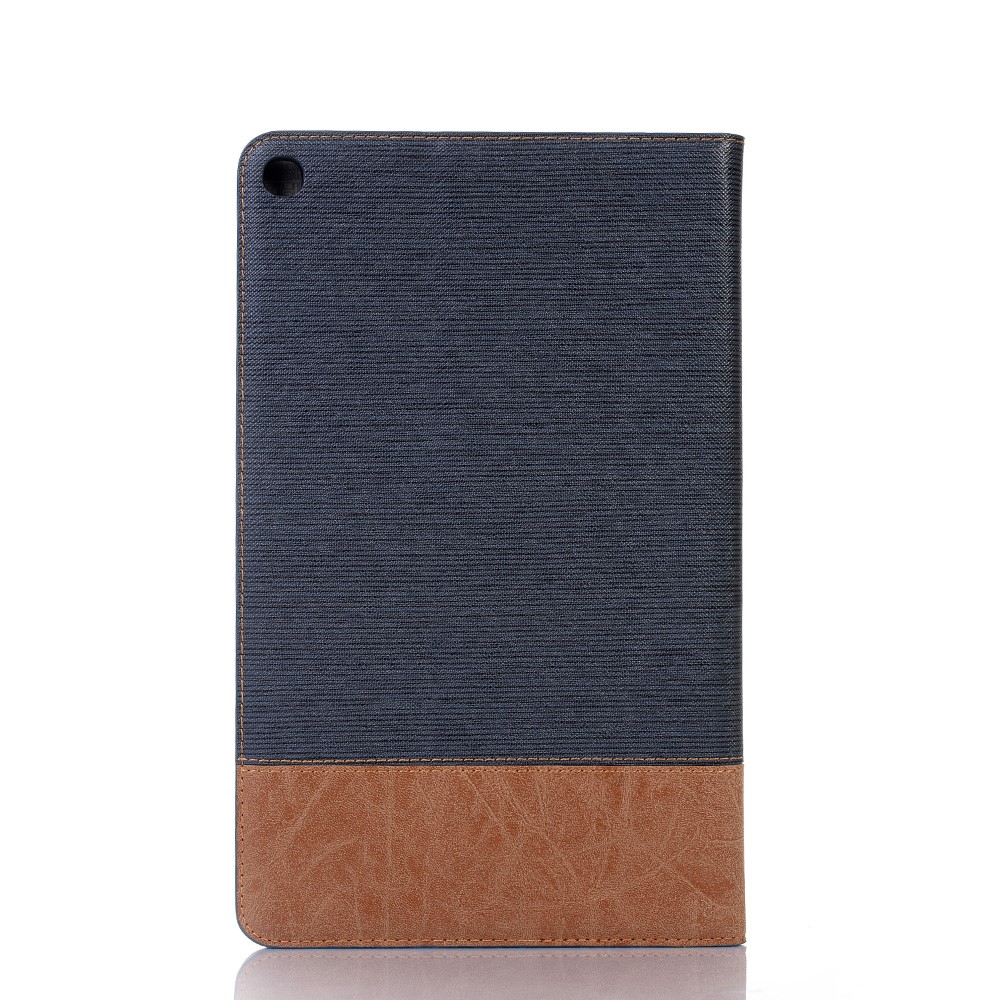 Croix Texture Épissage Cas En Cuir PU Portefeuille Intelligent Affaire Pour Samsung Galaxy Tab A 10.1 (2019) T510 / T515 - Bleu Foncé-2