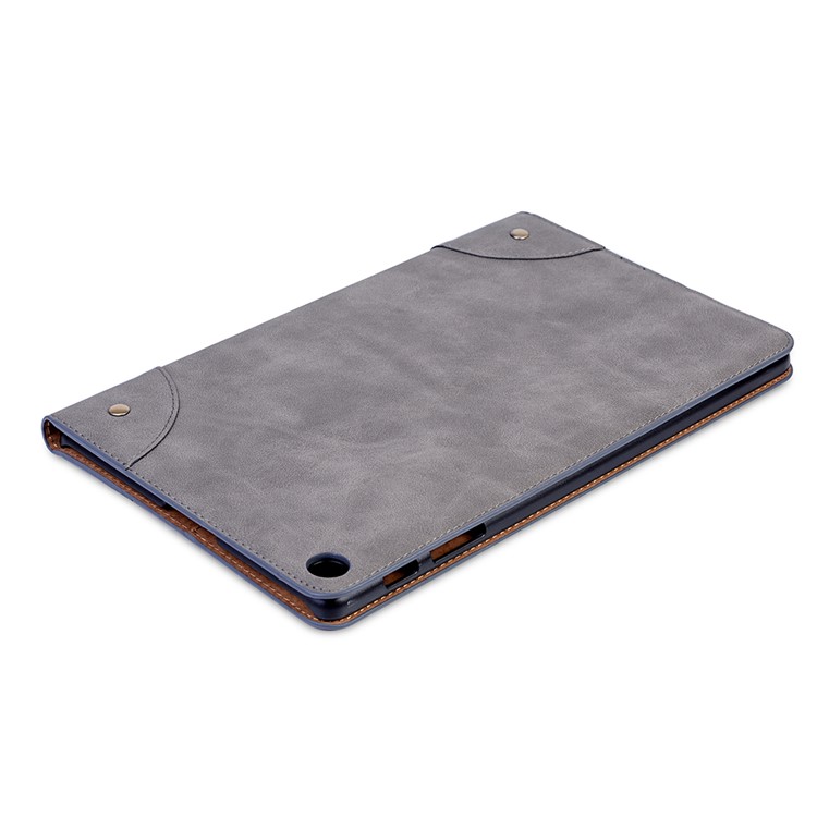 Custodia Per Tablet In Pelle PU Retro Con Supporto Portafoglio Per Samsung Galaxy Tab A 10.1 (2019) T510 / T515 - Grigio-6