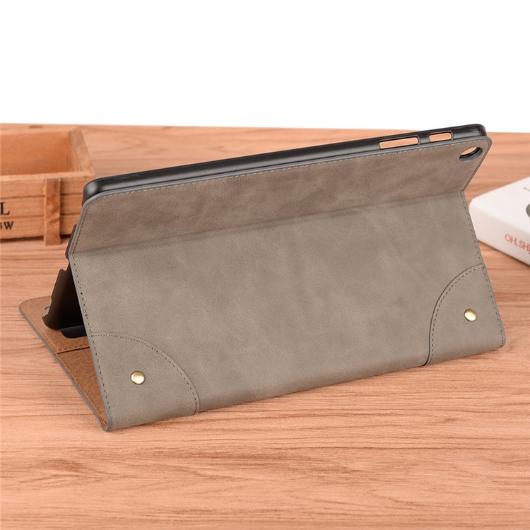 Custodia Per Tablet In Pelle PU Retro Con Supporto Portafoglio Per Samsung Galaxy Tab A 10.1 (2019) T510 / T515 - Grigio-7