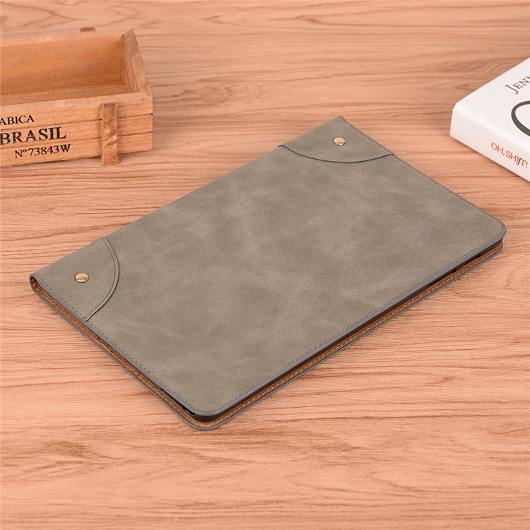 Custodia Per Tablet In Pelle PU Retro Con Supporto Portafoglio Per Samsung Galaxy Tab A 10.1 (2019) T510 / T515 - Grigio-8