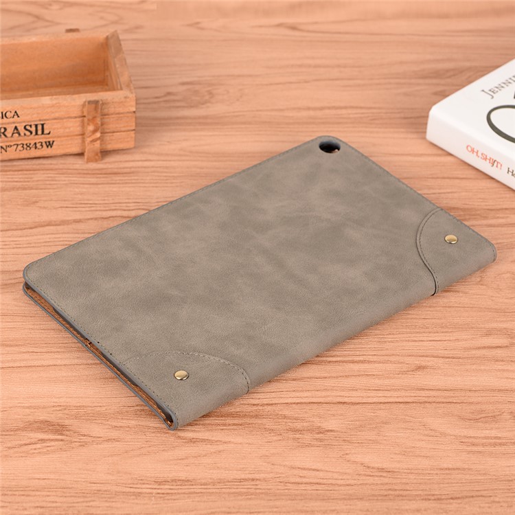 Custodia Per Tablet In Pelle PU Retro Con Supporto Portafoglio Per Samsung Galaxy Tab A 10.1 (2019) T510 / T515 - Grigio-9