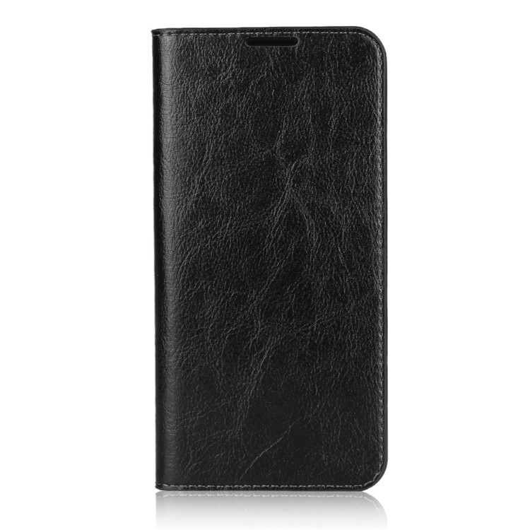 Crazy Horse Wallet Stand Genuine Leather Case for Samsung Galaxy M10 / A10 - Black-2