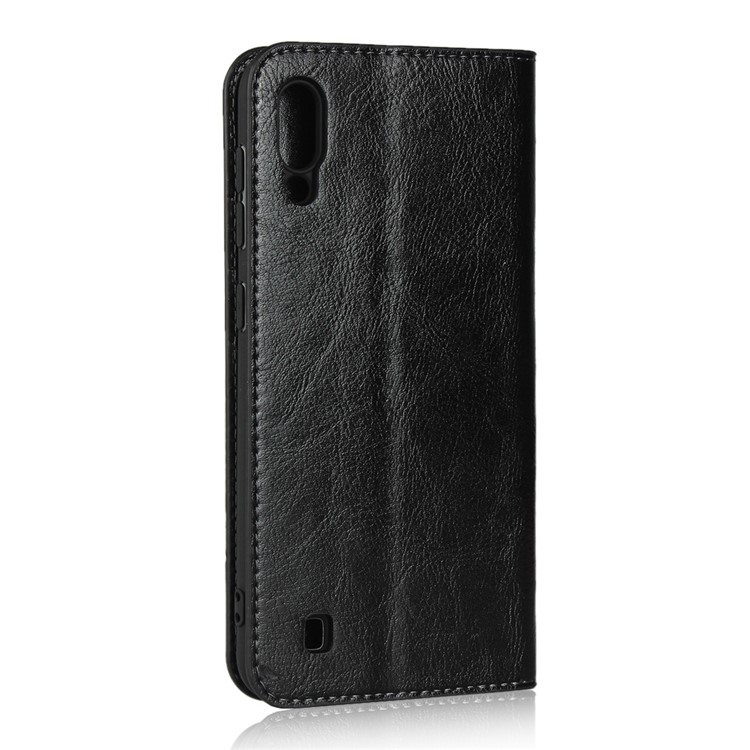 Crazy Horse Wallet Stand Genuine Leather Case for Samsung Galaxy M10 / A10 - Black-3