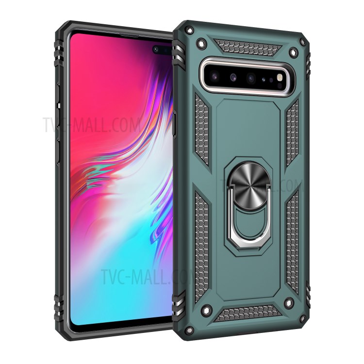 Hybrid PC TPU Kickstand Armor Phone Casing for Samsung Galaxy S10 5G - Green-1