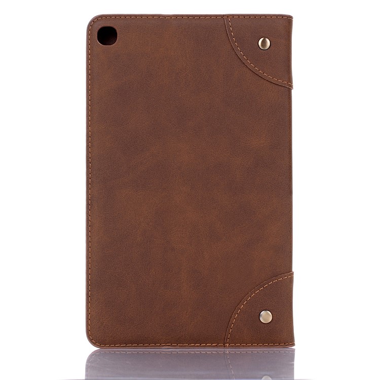 Vintage Book Style Wallet Stand Leather Tablet Casing for Samsung Galaxy Tab A 8.0 (2019) with S Pen P200 P205 - Brown-2