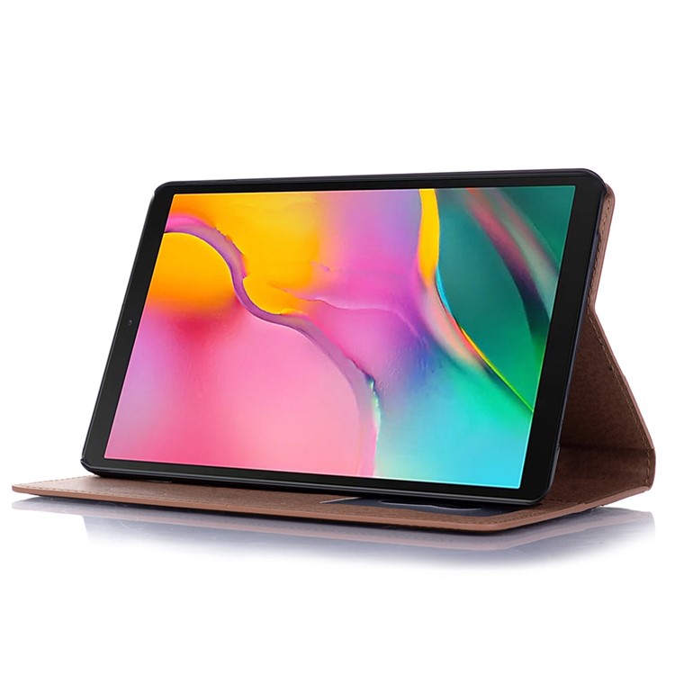 Vintage Book Style Wallet Stand Leather Tablet Casing for Samsung Galaxy Tab A 8.0 (2019) with S Pen P200 P205 - Brown-4
