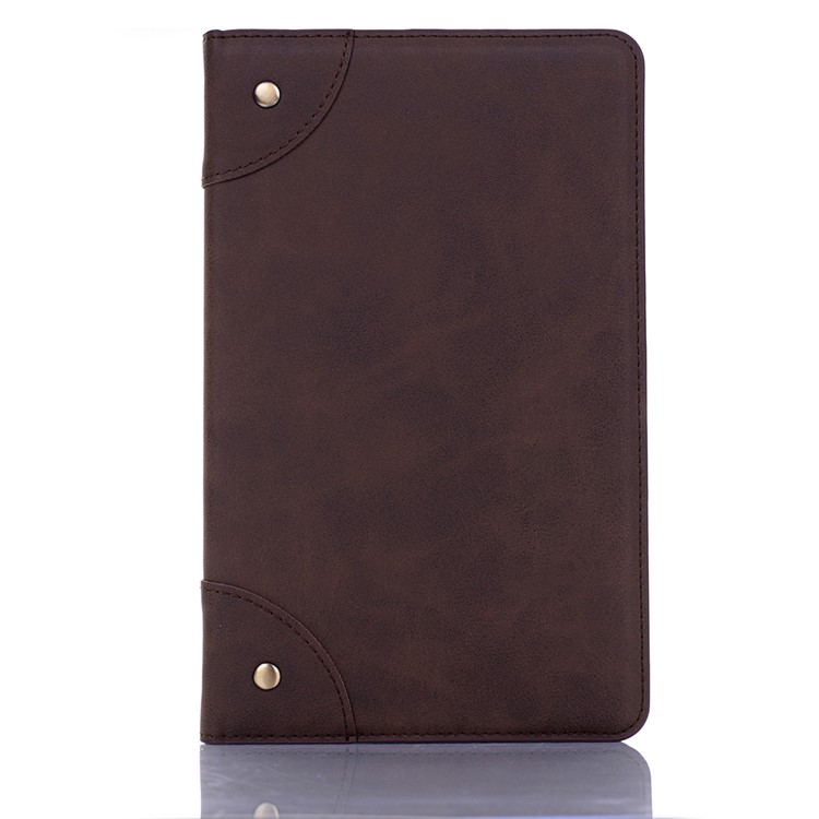 

Vintage Book Style Wallet Stand Leather Tablet Casing for Samsung Galaxy Tab A 8.0 (2019) with S Pen P200 P205 - Coffee, Galaxy Tab A 8.0 (2019) with S Pen P200