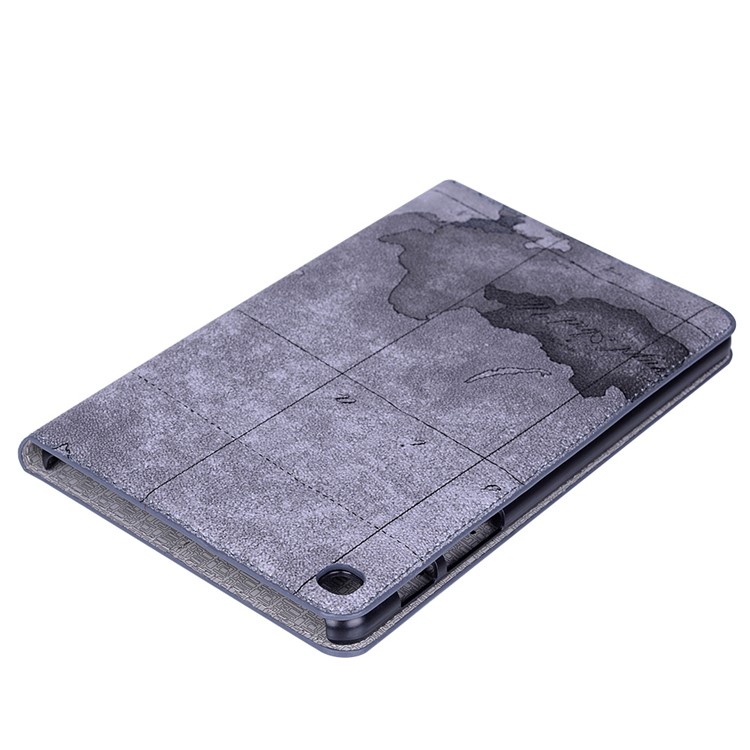 Map Pattern Printing Wallet Stand Leather Tablet Cover for Samsung Galaxy Tab A 8 (2019) P200 P205 - Grey-6