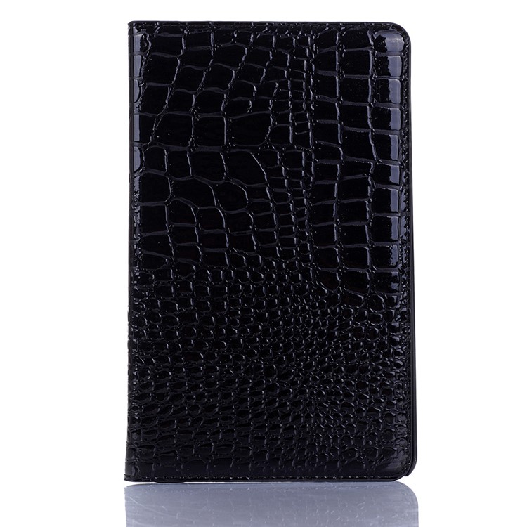 Crocodile Skin Wallet Stand Leather Tablet Cover for Samsung Galaxy Tab A 8 (2019) P200 P205 - Black-1