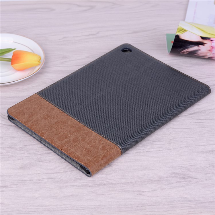 Transversor Texture Splicing PU Couro Smart Wallet Tablet Capa Protetora Para Samsung Galaxy Tab S5E SM-T720 - Preto