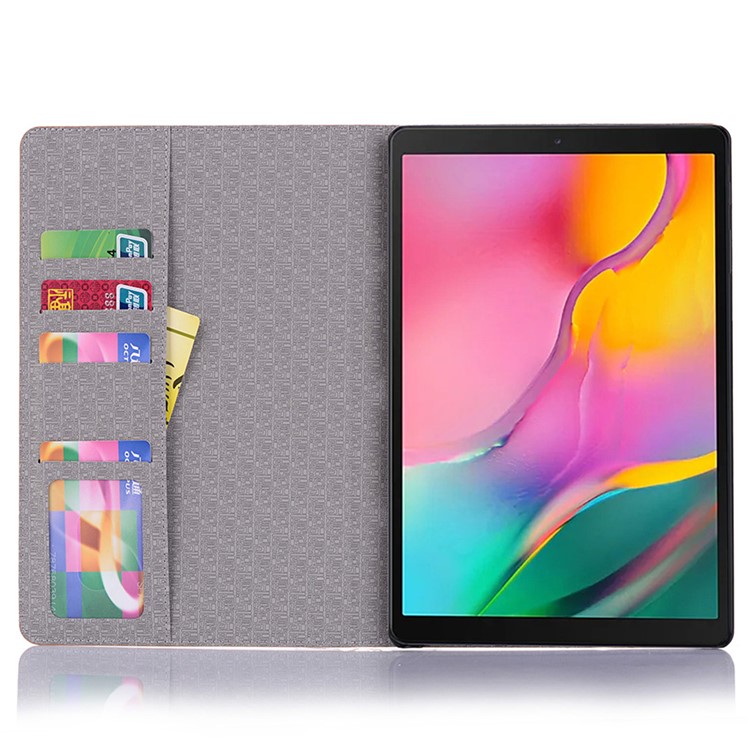 Funda Protectora De La Tableta Smart Wallet Smicing PU De Cuero De La Textura De La Textura Para Samsung Galaxy Tab S5E SM-T720 - Café