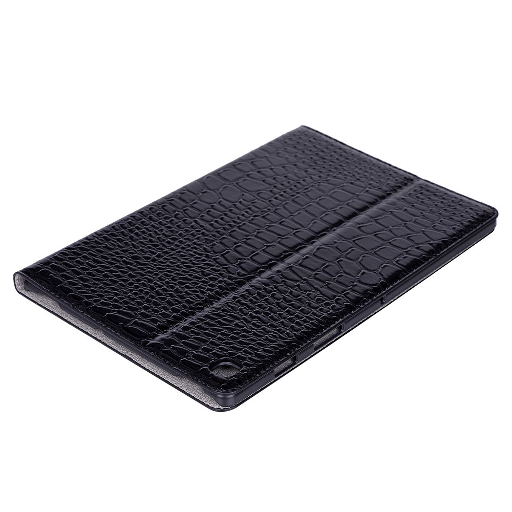 Portafoglio Criminale Crocodile Stand in Pelle Involucro Per Samsung Galaxy Tab S5e SM-T720 - Nero