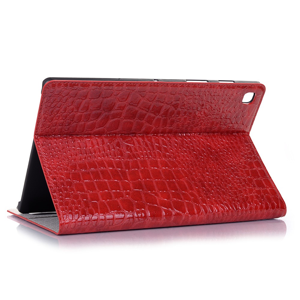 Carcasa Piel De Cocodrilo Soporte Funda Tableta De Cuero Para Samsung Galaxy Tab S5e SM-T720 - Rojo-5