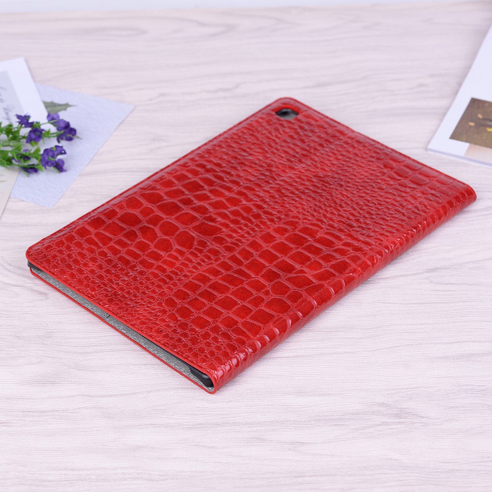 Carcasa Piel De Cocodrilo Soporte Funda Tableta De Cuero Para Samsung Galaxy Tab S5e SM-T720 - Rojo-8