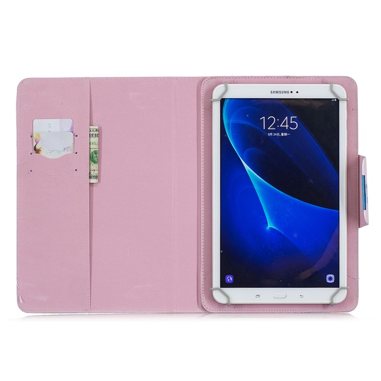 Universal 10-inch Pattern Printing Wallet Stand Leather Tablet Cover - Cartoon Cat-8