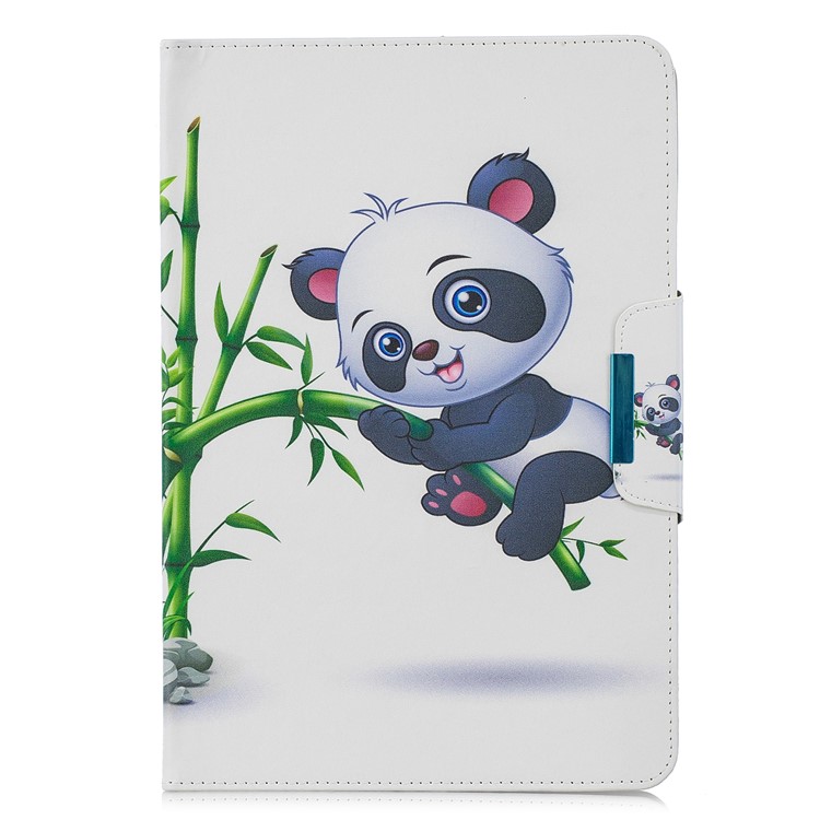 Housse Universelle Pour Tablettes En Cuir Avec Support D'impression De Modèle De 10 Pouces - Panda De Bambou-2