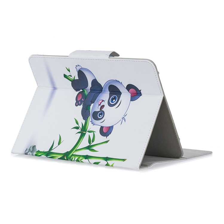 Housse Universelle Pour Tablettes En Cuir Avec Support D'impression De Modèle De 10 Pouces - Panda De Bambou-4