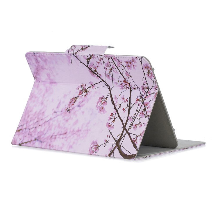 Housse Universelle Pour Tablettes En Cuir Avec Support D'impression De Modèle De 10 Pouces - Branche De Fleur-4