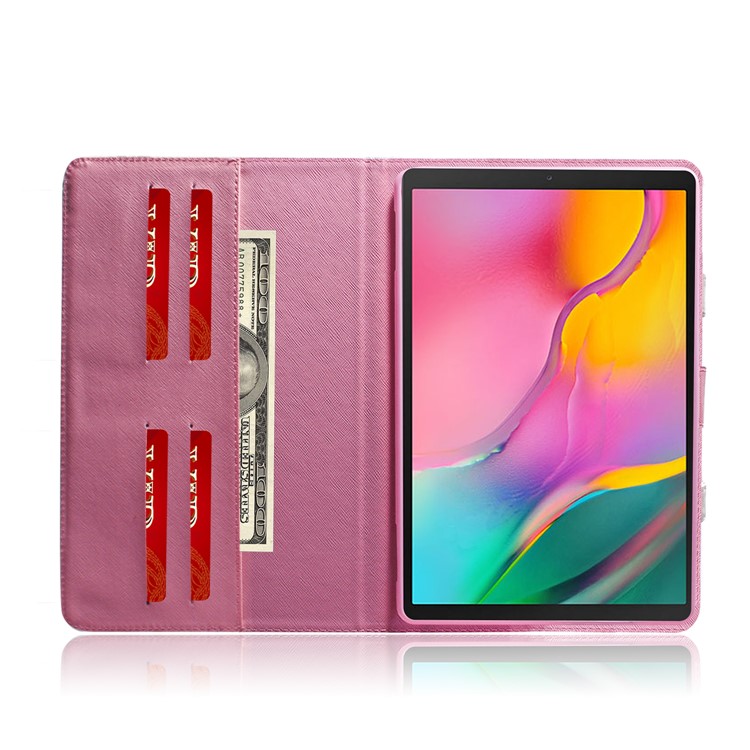 Portable Pattern Printing Wallet Stand Leather Tablet Case for Galaxy Tab A 10.1 (2019) SM-T515 (LTE) / SM-T515 (Wi-Fi) - Magnolia-8