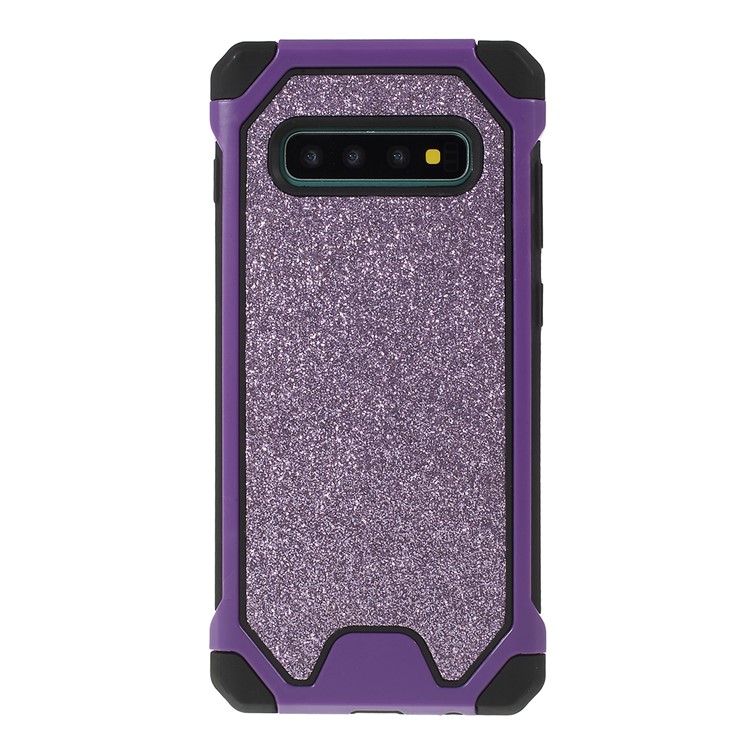 

Блестящий Порошок Анти-капля PC + TPU Гибридный Защитный Чехол Для Samsung Galaxy S10 - Пурпурный, Galaxy S10