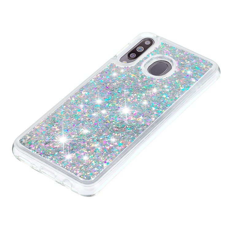 Dynamic Glitter Powder Sequins TPU Back Casing for Samsung Galaxy M30/A40s - Silver-6