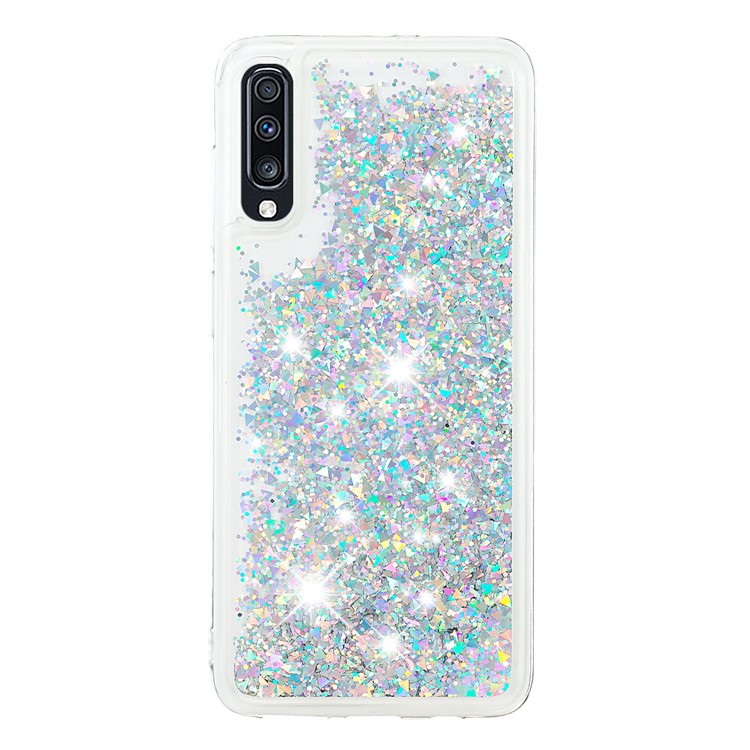 Dynamic Glitter Powder Sequins TPU Shell for Samsung Galaxy A70 - Silver-2