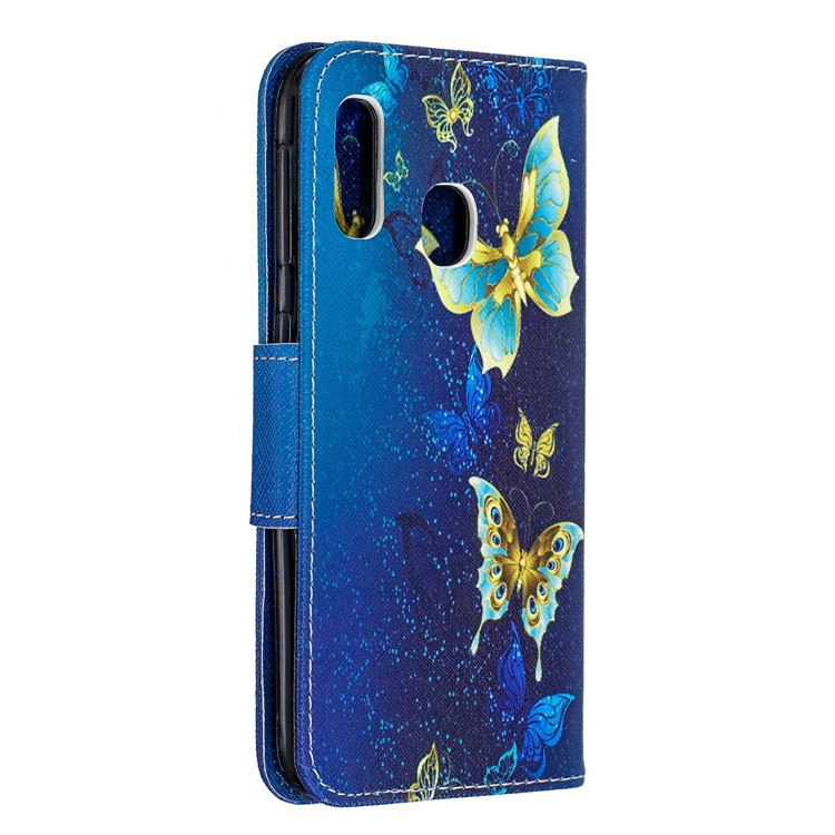 Pattern Printing Leather Wallet Case for Samsung Galaxy A20e - Butterfly Pattern-3