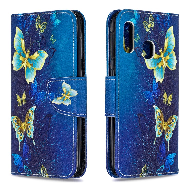 Pattern Printing Leather Wallet Case for Samsung Galaxy A20e - Butterfly Pattern-4