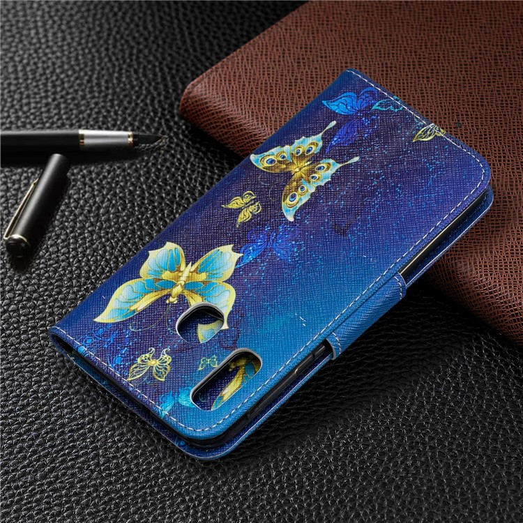 Pattern Printing Leather Wallet Case for Samsung Galaxy A20e - Butterfly Pattern-8
