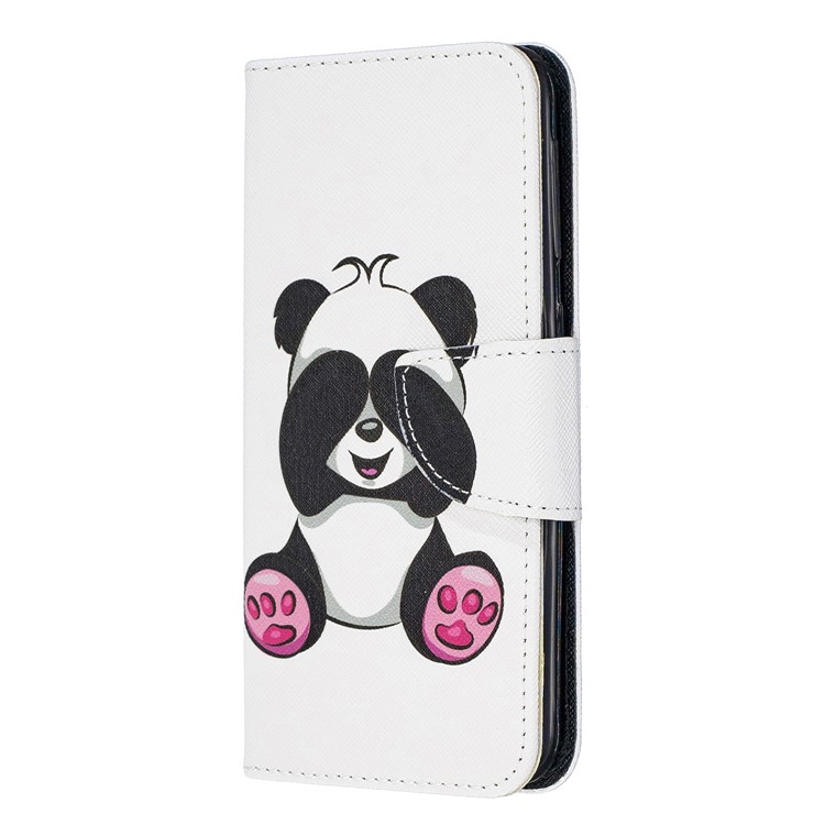 Pattern Printing Leather Wallet Case for Samsung Galaxy A20e - Cute Panda-2