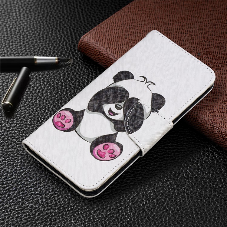 Pattern Printing Leather Wallet Case for Samsung Galaxy A20e - Cute Panda-7