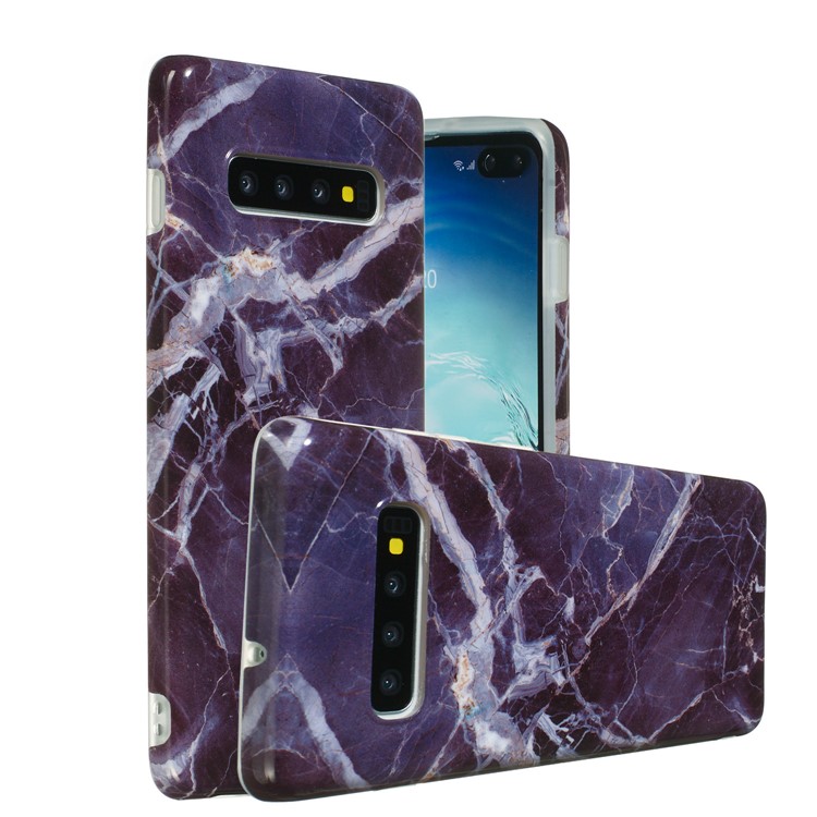 All-wrapped Marble Pattern IMD TPU Case for Samsung Galaxy S10 Plus - Style A-1