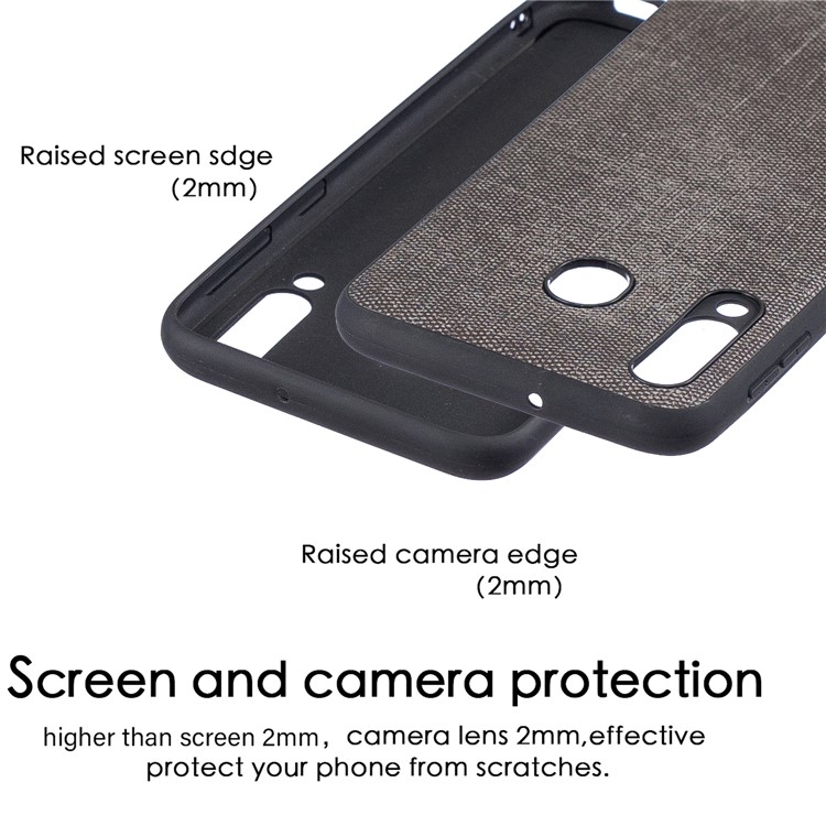 PU Leather Denim Coated TPU Phone Case for Samsung Galaxy M30 - Dark Grey-3