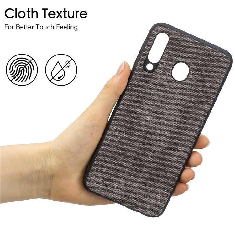 PU Leather Denim Coated TPU Phone Case for Samsung Galaxy M30 - Dark Grey-5