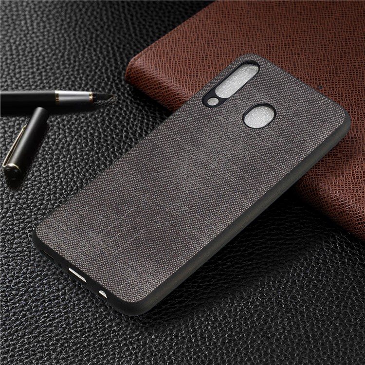 PU Leather Denim Coated TPU Phone Case for Samsung Galaxy M30 - Dark Grey-7