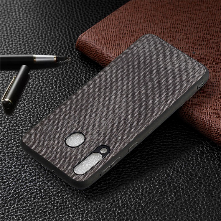 PU Leather Denim Coated TPU Phone Case for Samsung Galaxy M30 - Dark Grey-8