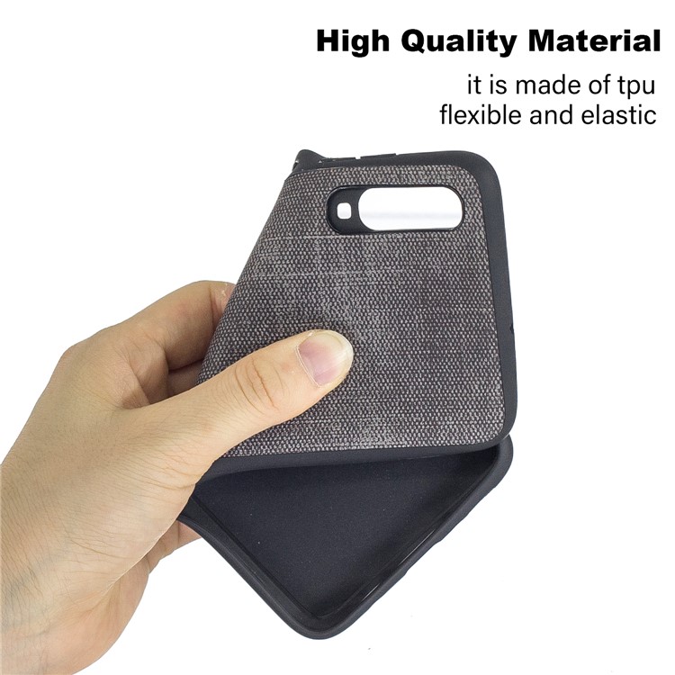 For Samsung Galaxy A70 Denim TPU+PU Leather Phone Case Cover - Black-6