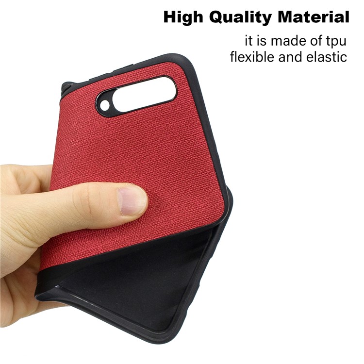 Para Samsung Galaxy A50 Denim TPU + PU Cubierta De La Caja Del Teléfono De Cuero - Rojo-6