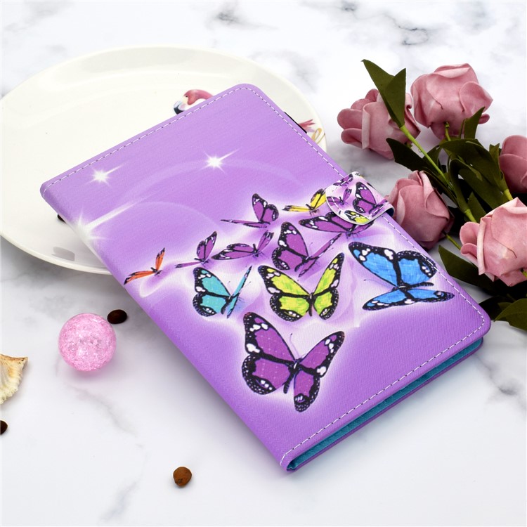 Pattern Printing PU Leather Flip Stand Case for Samsung Galaxy Tab S5e SM-T720 - Colorful Butterflies-9