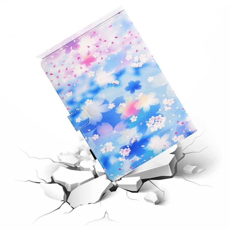 Impresión de Patrones PU Flip Stand Case Para Samsung Galaxy Tab S5e SM-T720 - Flores Lindas