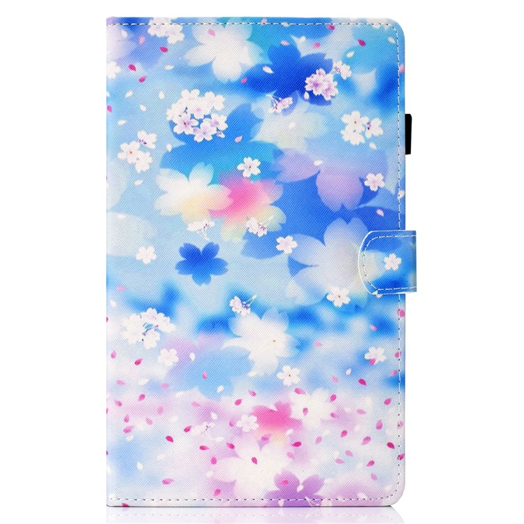 Musterdruck PU Leder Flip Stand Hülle Für Samsung Galaxy Tab S5e SM-T720 - Schöne Blumen