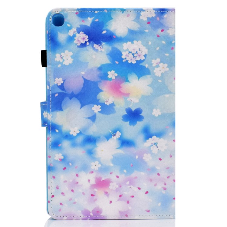 Pattern Printing PU Leather Flip Stand Case for Samsung Galaxy Tab S5e SM-T720 - Pretty Flowers-3