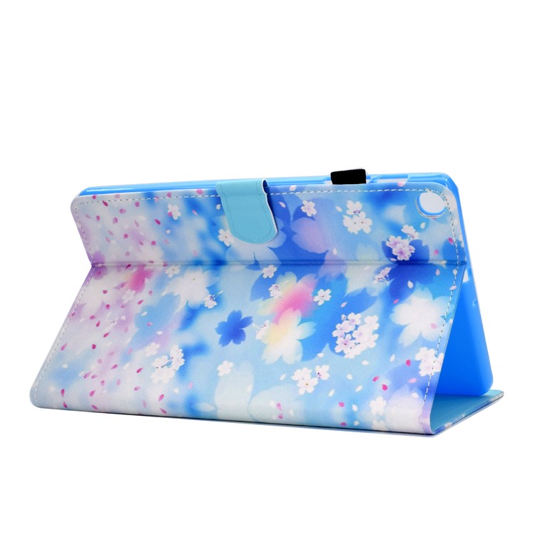 Pattern Printing PU Leather Flip Stand Case for Samsung Galaxy Tab S5e SM-T720 - Pretty Flowers-6