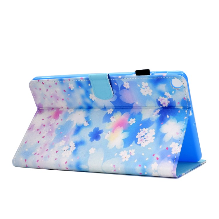 Impresión de Patrones PU Flip Stand Case Para Samsung Galaxy Tab S5e SM-T720 - Flores Lindas