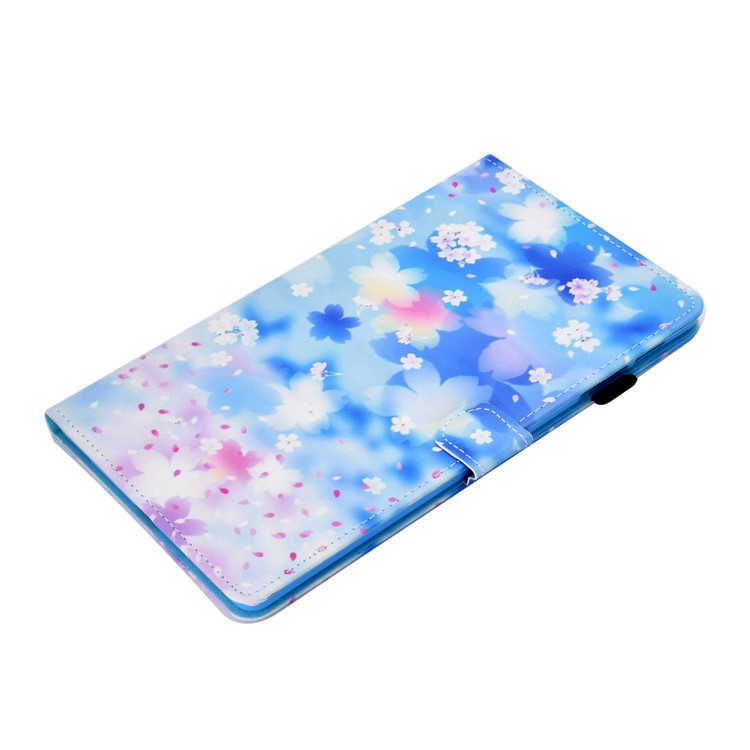 Impresión de Patrones PU Flip Stand Case Para Samsung Galaxy Tab S5e SM-T720 - Flores Lindas