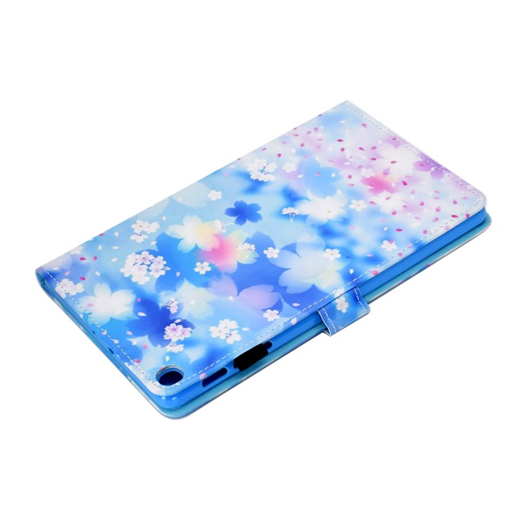 Musterdruck PU Leder Flip Stand Hülle Für Samsung Galaxy Tab S5e SM-T720 - Schöne Blumen