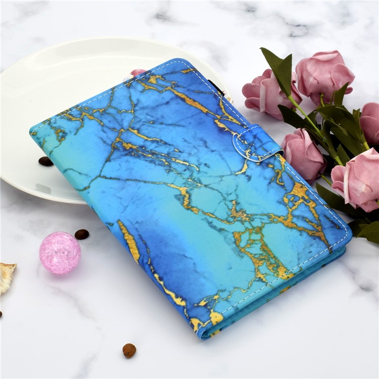 Shell De Couro Titular Do Cartão De Impressão Padrão Para Samsung Galaxy Tab A 10.1 (2019) T510 / T515 - Flor De Damasco-9